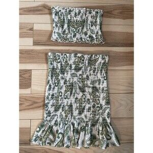 Etam Floral-Print Smocked Mini Skirt Size S